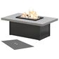 Homecrest Outdoor Living Rectangular Lounge Fire Table with Fire Burner Cover in Drift, , large