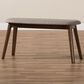 Baxton Studio Easton Bench with Light Grey Cushion in Walnut Brown, , large