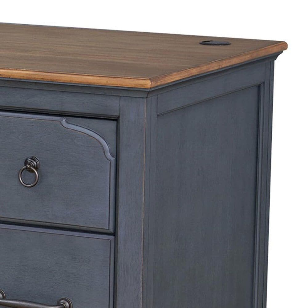 Legends Furniture Americana Executive Desk in Corduroy Blue, , large
