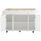 HOMLUX 56" Kitchen Island with Drop Leaf in White, , large