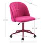 Linon Home Decor Adalynn Swivel Desk Chair with Hot Pink Cushion in Pink, , large