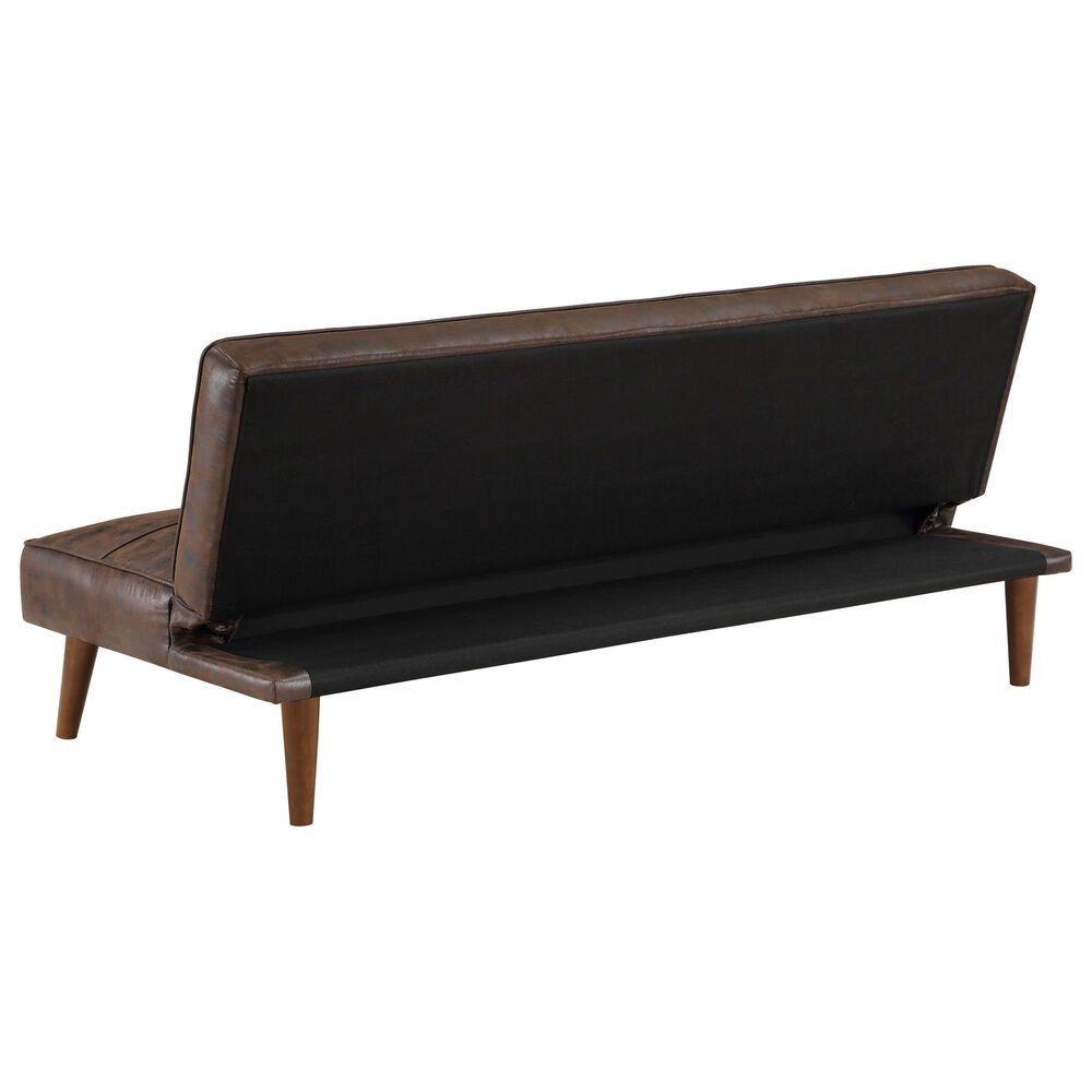 Pacific Landing Jenson Push Back Convertible Sofa Bed in Dark Coffee Brown, , large
