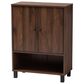Baxton Studio Rossin 2-Door Entryway Shoe Storage Cabinet with Open Bottom Shelf in Walnut, , large