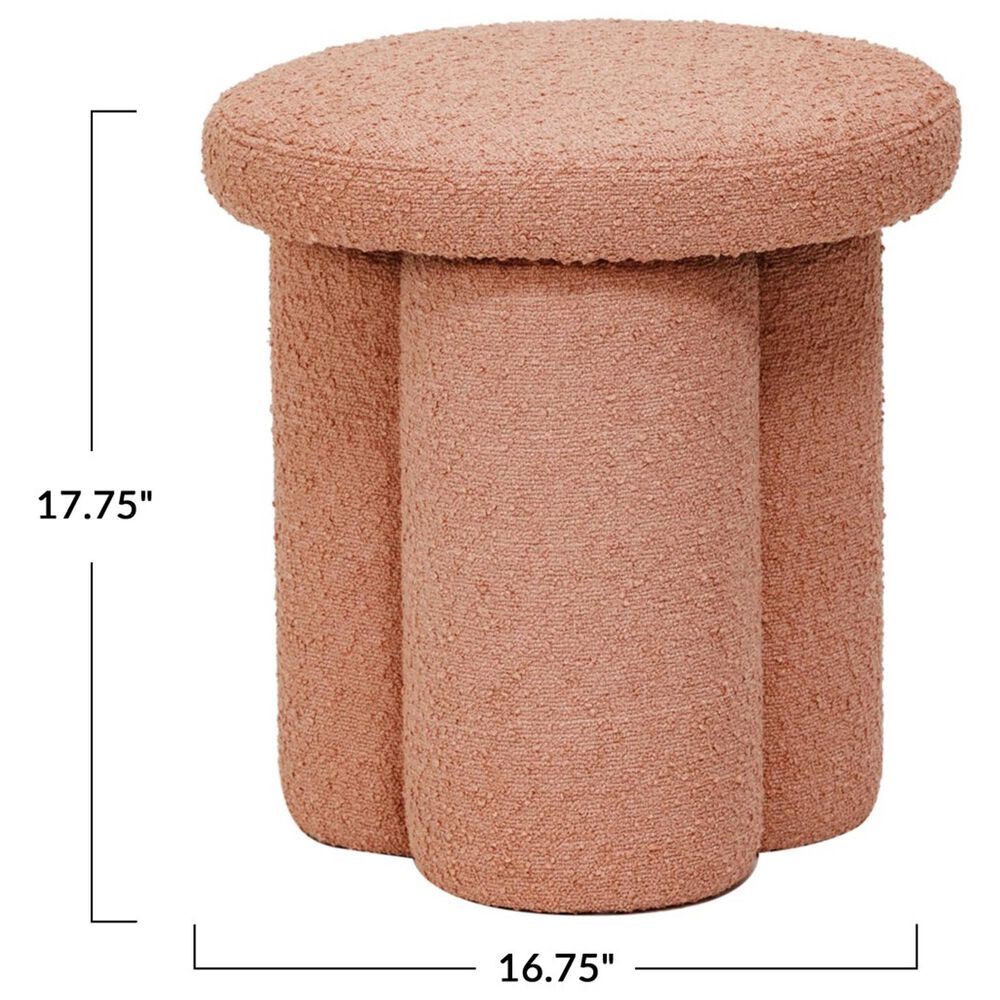 Teak Interiors Upholstered Stool in Pink, , large
