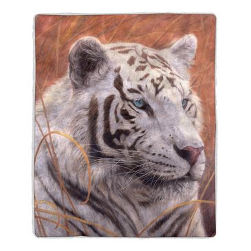 Timberlake Lavish Home White Tiger Pattern Fleece, , large
