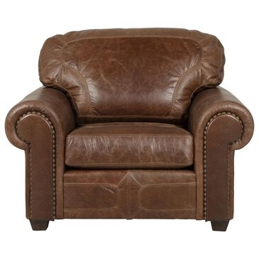 Stickley Furniture Santa Fe Leather Chair with Nailhead Trim in Aged Old Leather, , large