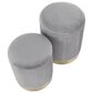 Lumisource Marla 2-Piece Nesting Pleated Ottoman Set in Grey, , large