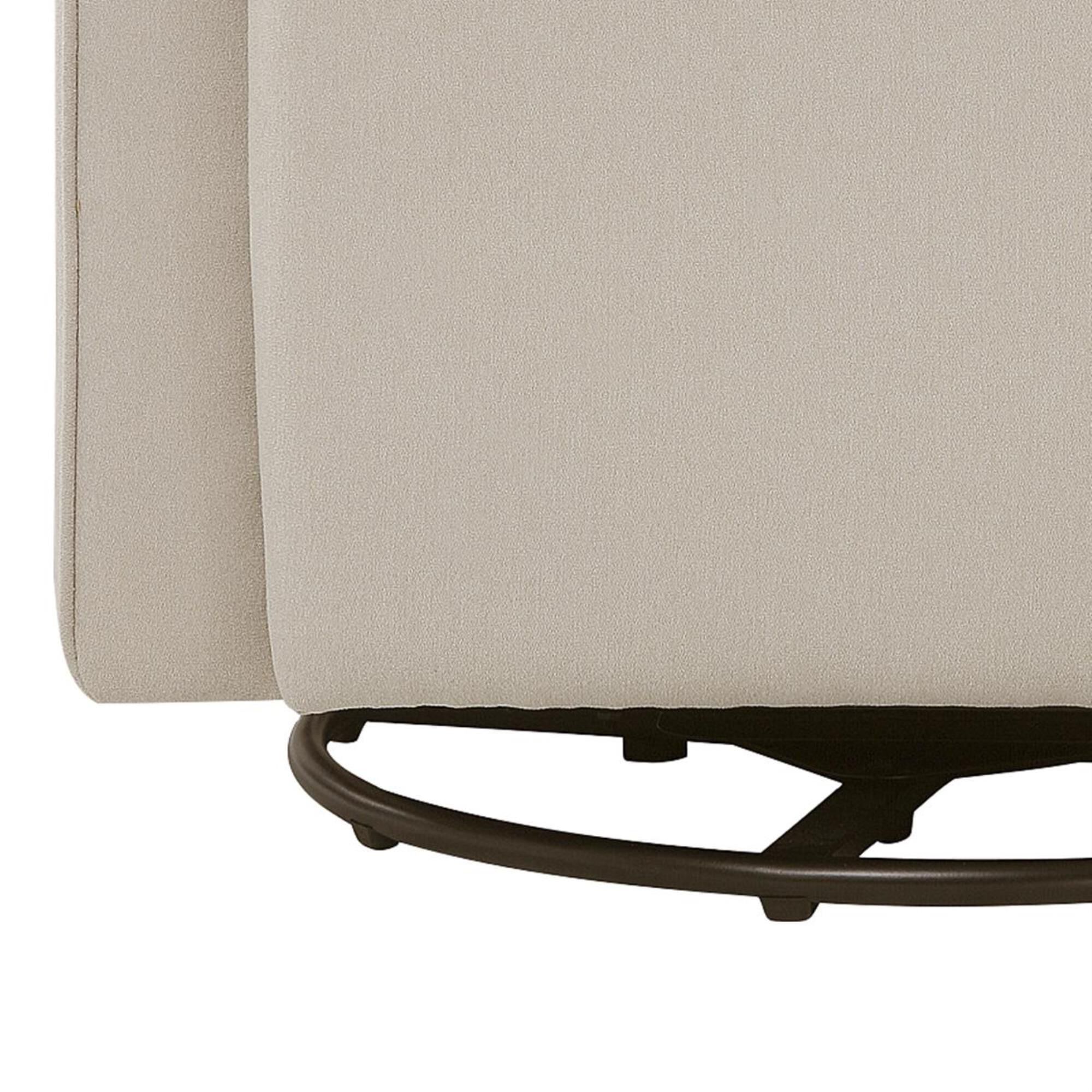 Davinci olive upholstered swivel glider with bonus 2025 ottoman