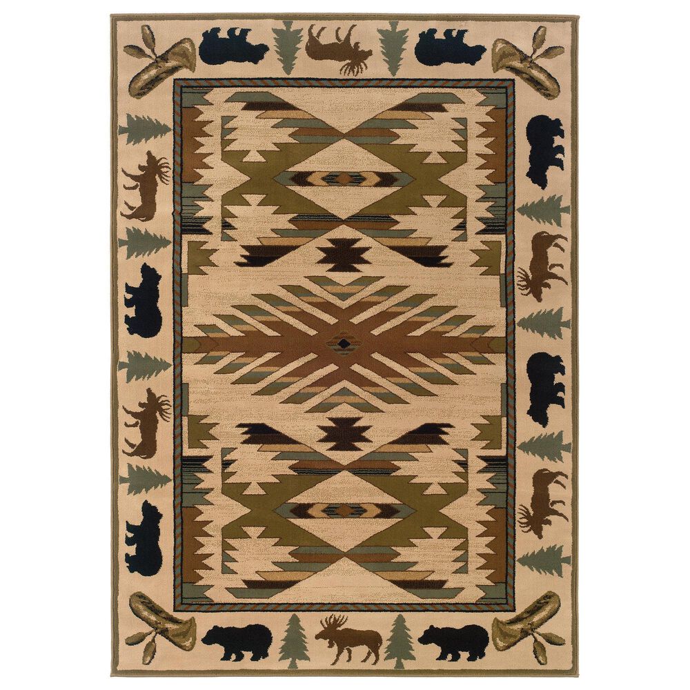 Oriental Weavers Hudson 1072A Beige 5'3" x 7'6" Area Rug, , large