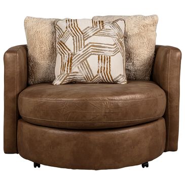 Albany Furniture Swivel Pod Chair in Crow Camel, , large