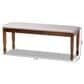 Baxton Studio Corey Dining Bench with Grey Cushion in Walnut Brown, , large