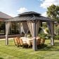 HOMLUX 10" x 12" Patio Hardtop Gazebo with Aluminum Posts in Khaki, , large