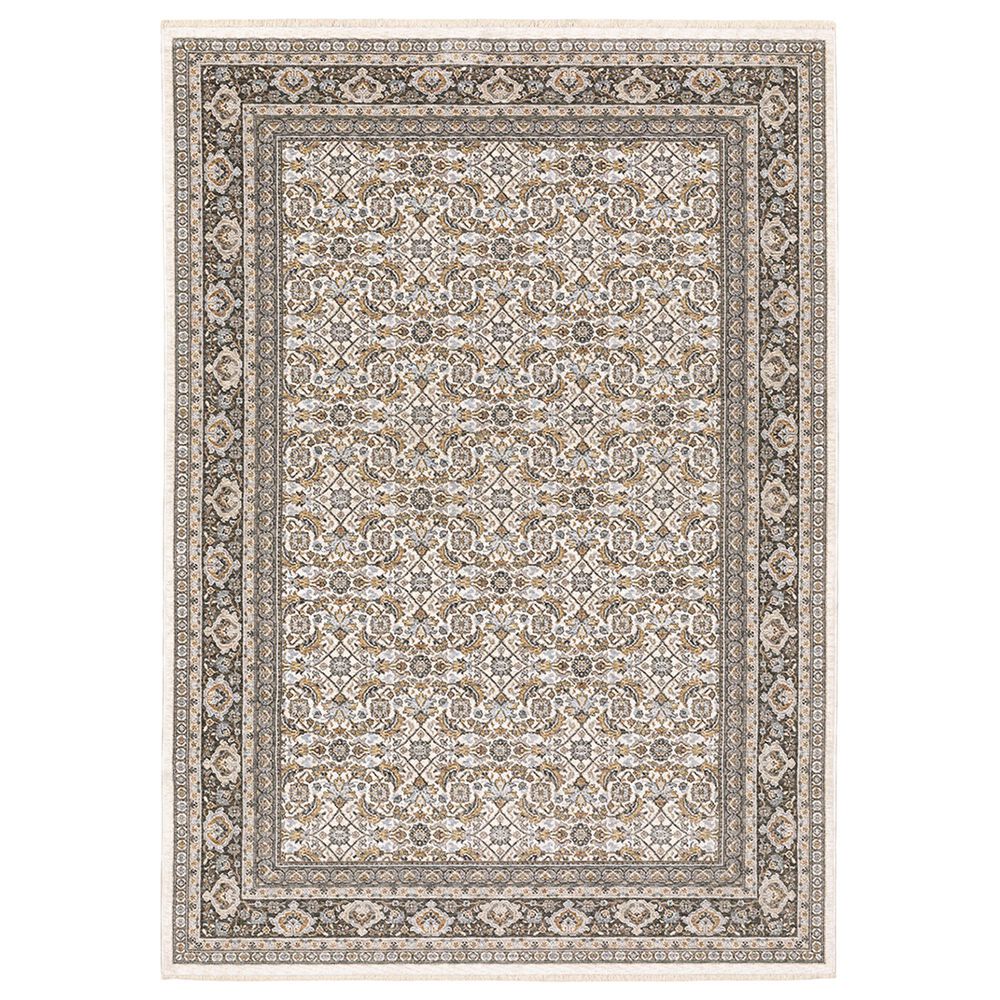 Oriental Weavers Maharaja Belita 2061N 2"3" x 7"6" Ivory and Grey Scatter Rug, , large