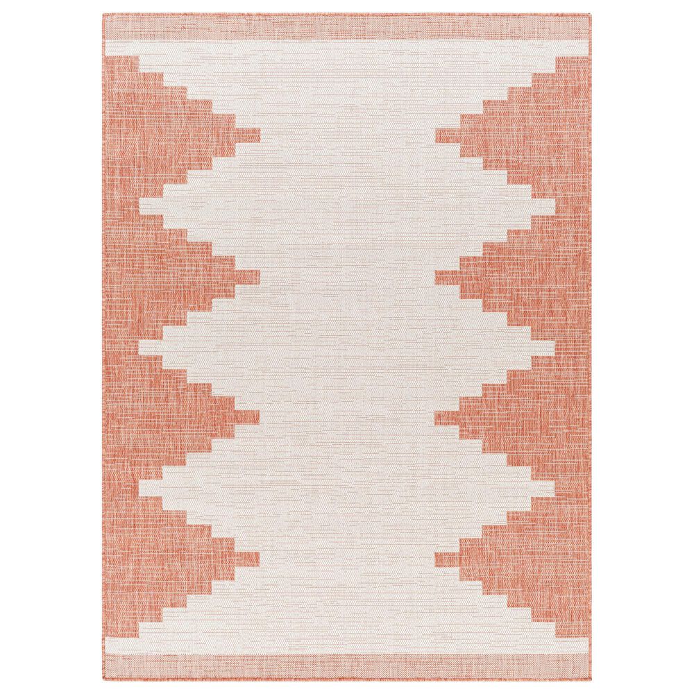 Surya Eagean EAG-2436 Rust, Ivory, Dusty Pink and Dusty Coral 2&#39; x 2&#39;11&quot; Indoor/Outdoor Area Rug, , large