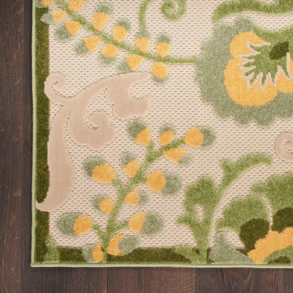 Nourison Aloha ALH17 7&#39;10&quot; x 10&#39;6&quot; Ivory and Green Indoor/Outdoor Area Rug, , large