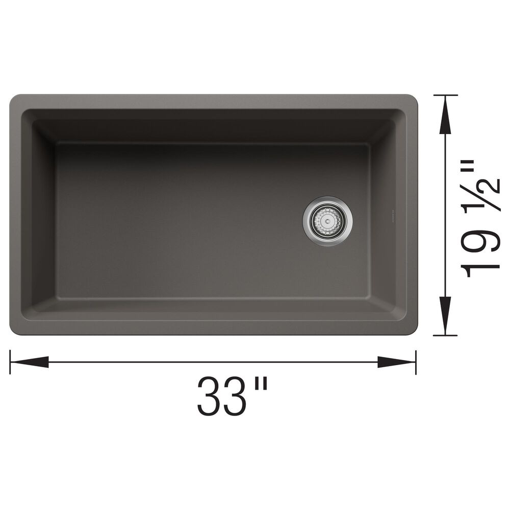 Blanco Inteos 33" Single Bowl Kitchen Sink in Volcano Gray, , large