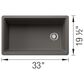 Blanco Inteos 33" Single Bowl Kitchen Sink in Volcano Gray, , large