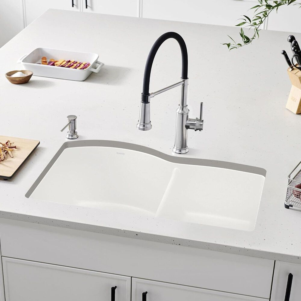 Blanco Diamond 32&quot; 1-3/4 Double Bowl Kitchen Sink in White, , large