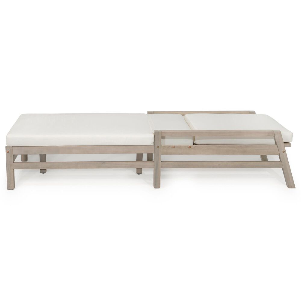 HOMLUX Patio Chaise Lounge with Square Backrest in Gray, , large