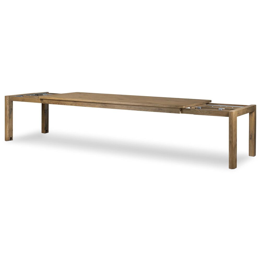 Four Hands Noeline Double Extension Dining Table in Resawn Worn Oak - Table Only, , large