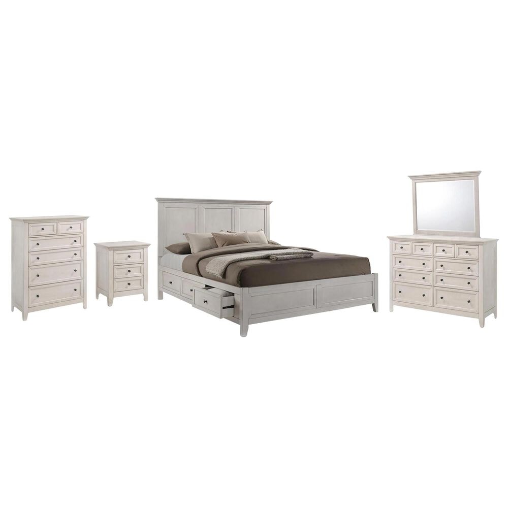 Hawthorne Furniture San Mateo 5-Piece King Storage Bedroom Set in Rustic White, , large