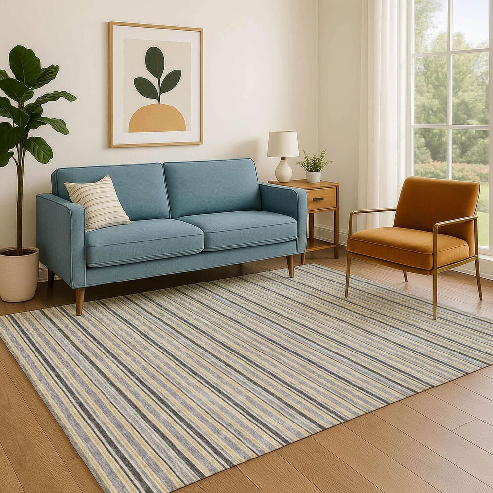 Dalyn Rug Company Soft Essentials Striped Granite 5' x 7'6" Indoor/Outdoor Area Rug, , large