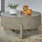 Belle Furnishings Affinity Round Cocktail Table in Dusty Taupe and Concrete, , large