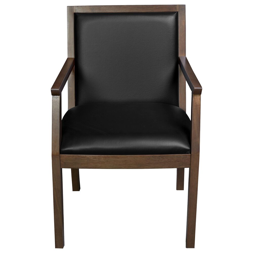 Regency Global Sourcing Regent WallGuard Guest and Reception Side Chair with Black Cushion in Neo Walnut, , large