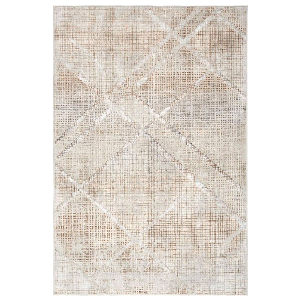 Nourison Sparkle Grey and Mocha 9" x 12" Area Rug, , large