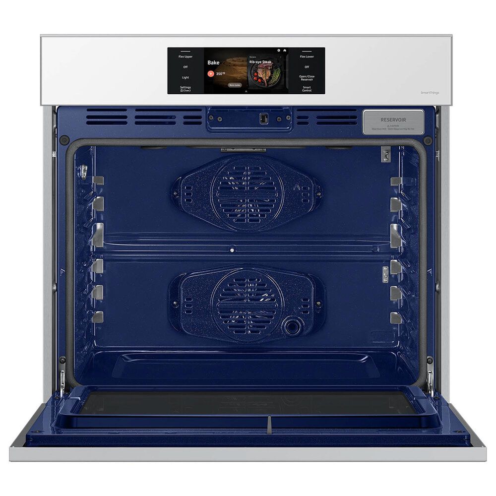 Samsung Bespoke 2-Piece Kitchen Package with White Bespoke 30" Single Wall Oven and Black 30" Induction Cooktop, , large