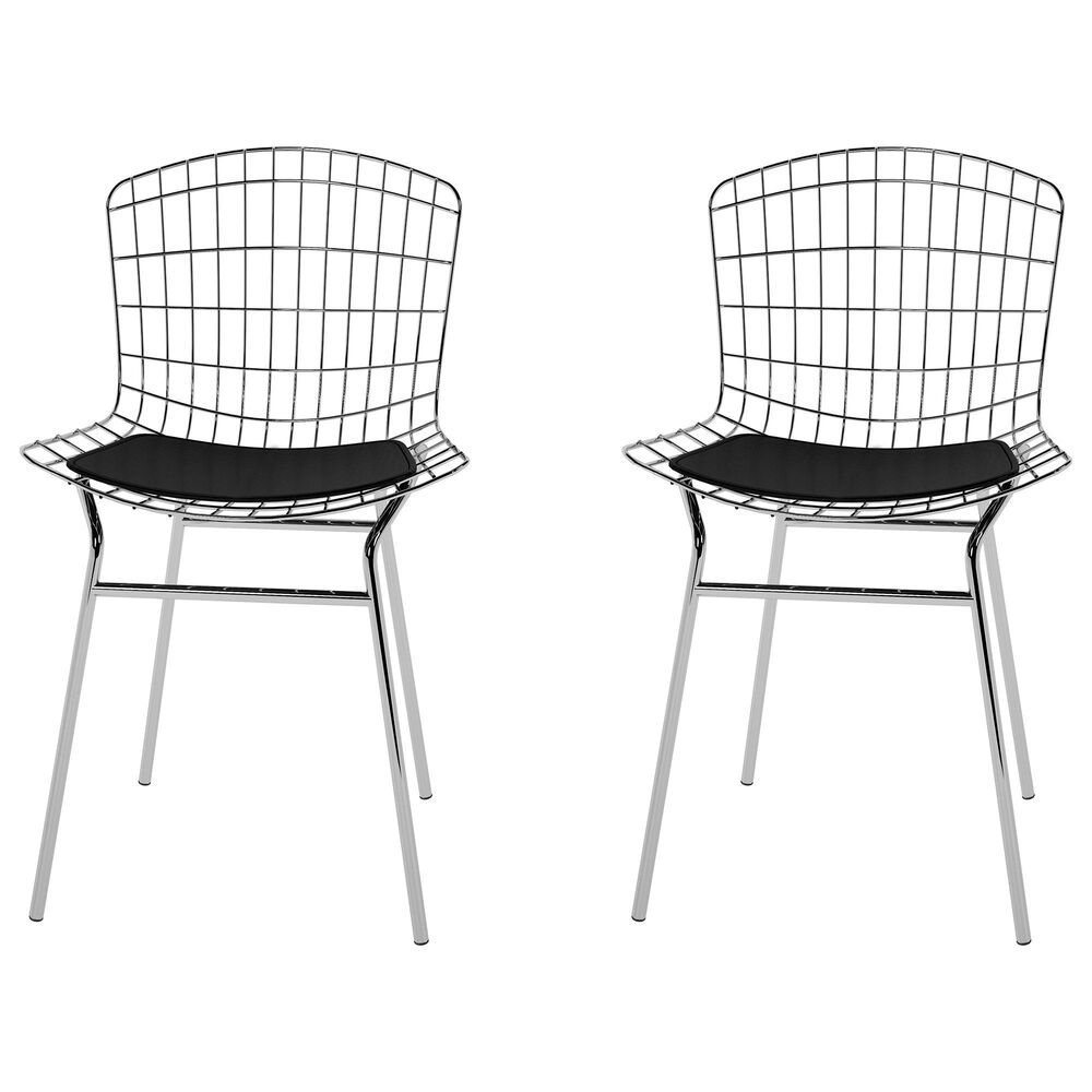 Dayton Madeline 2-Piece Chair with Seat Cushion Set in Silver/Black, , large