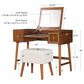 Linon Home Decor Viola Vanity with Stool in Walnut, , large