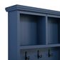 HOMLUX 6-Hook Hall Tree with Wood Grain Bench in Blue, , large