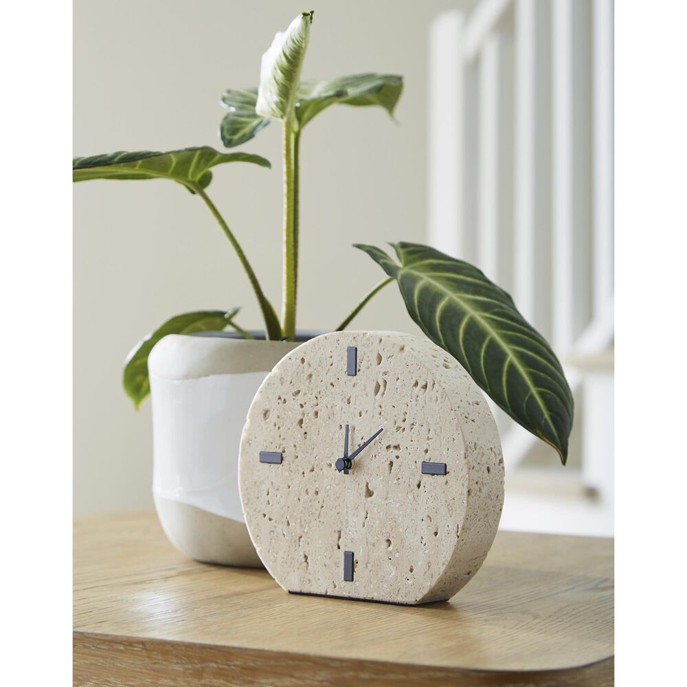 Ashley Donfordson Table Clock in Beige and Black &#40;Set of 2&#41;, , large