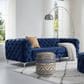 L.R. RESOURCES Decorative Pouf in Natural, Navy and Gray, , large