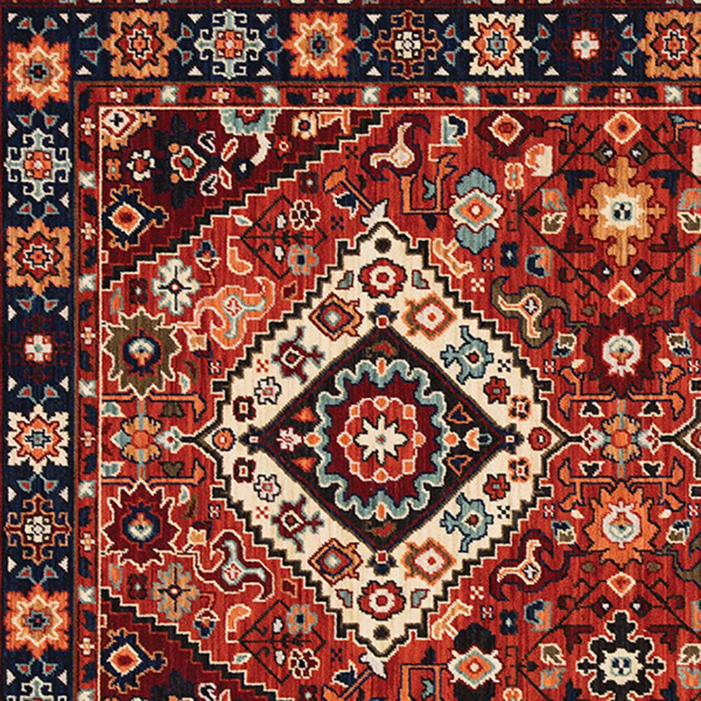 Oriental Weavers Lilihan Medallion 2061V 9&#39;10&quot; x 12&#39;10&quot; Red Area Rug, , large