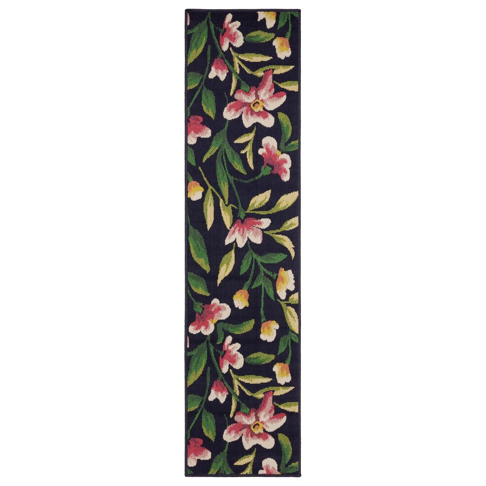 Oriental Weavers Havana HAV12 Navy and Multicolor 1"10" x 7"3" Indoor/Outdoor Runner, , large