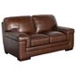 Simon Li Power Reclining Leather Loveseat in Brown, , large