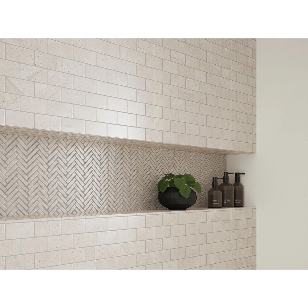 Shaw Eterna Terra Travertine 2" x 4" on 12" x 12.5" Natural Stone Mosaic Sheet, , large