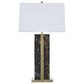 Ashley Neonish Marble Table Lamp in Black and Gold, , large