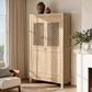 Jennifer Taylor Home Arden 83" 2-Door Tall Bookcase Storage Cabinet in Heritage Light Natural Brown, , large
