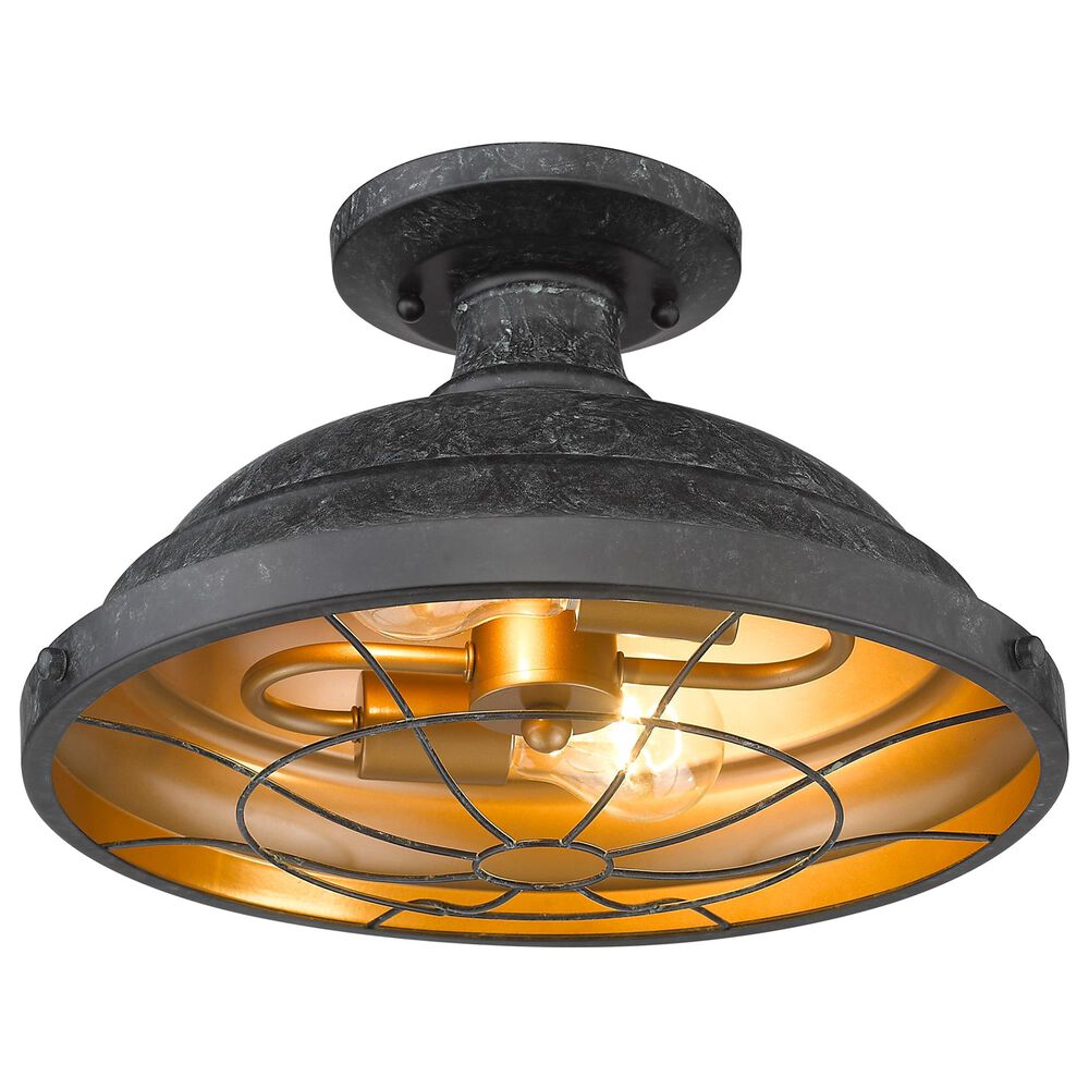 Golden Lighting Bartlett Semi-Flush in Black Patina, , large