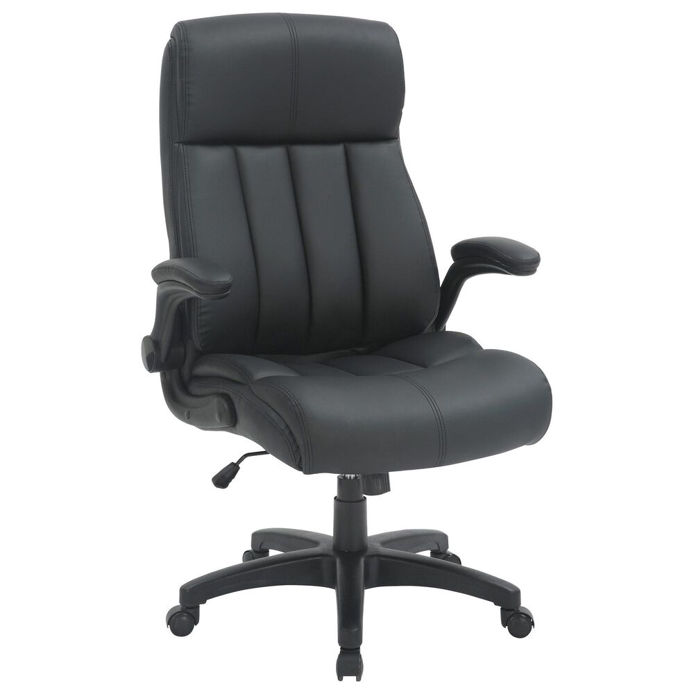 Rta Products Llc Ultra-Padded Executive Office Chair with Flip-Up Armrests in Black, , large