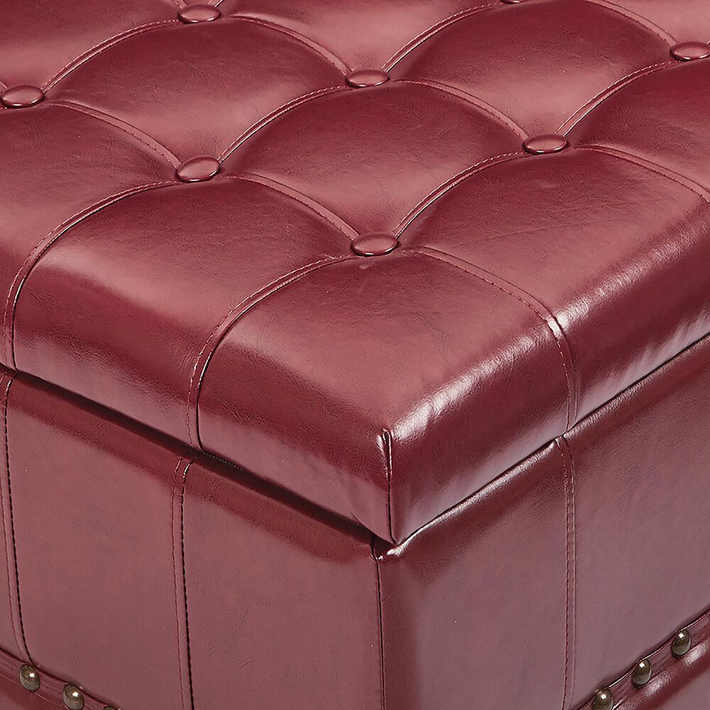 OSP Home Caldwell Storage Ottoman in Crimson Red, , large