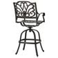 Hearth and Haven Outdoor Aluminum Swivel Barstool with Scrolled Arms in Bronze, , large