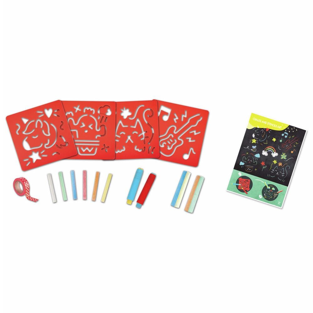 Hape Toys Chalks and Stencils Art in Multicolor, , large