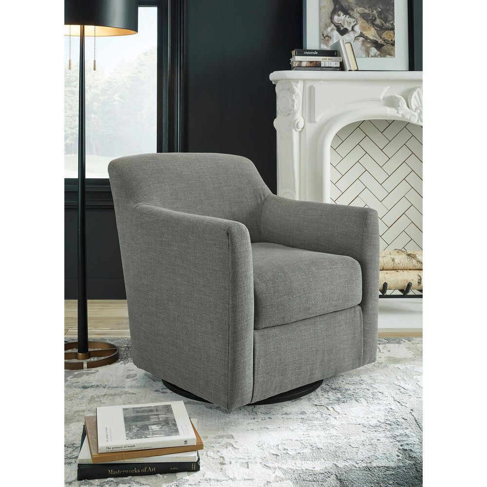 Ashley Bradney Swivel Accent Chair in Smoke, , large