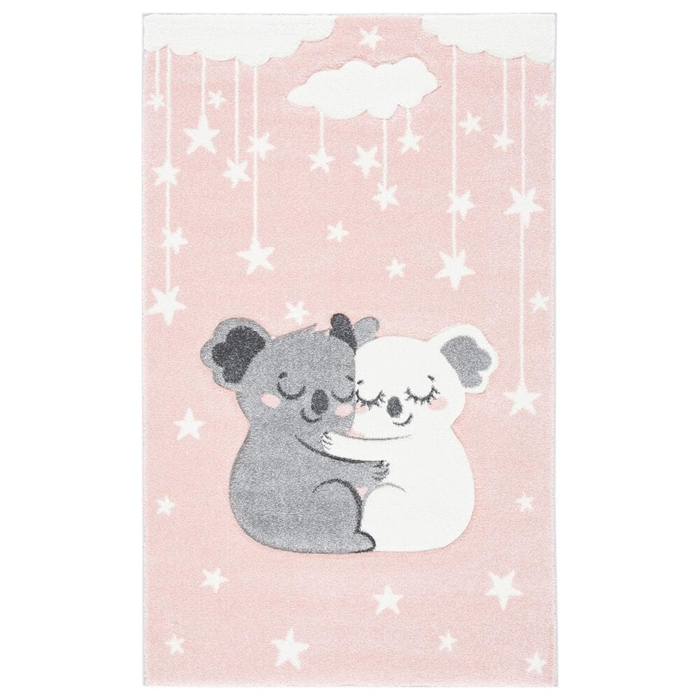 Safavieh Carousel 3"3" x 5"3" Pink and White Kids Area Rug, , large