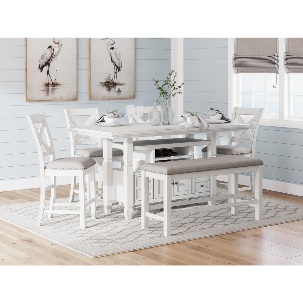 Ashley Robbinsdale Counter Height Dining Table in Antique White - Table Only, , large