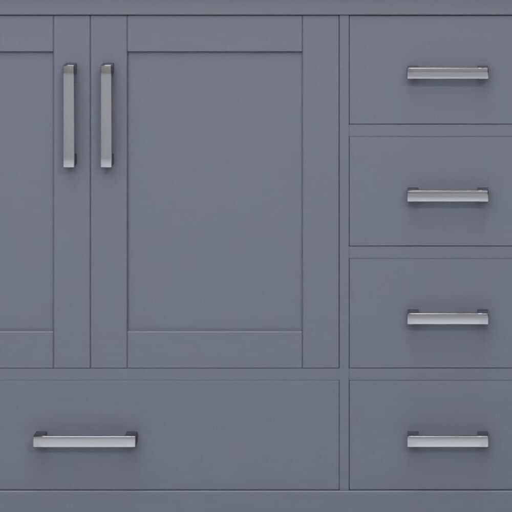 Lexora Home Jacques 84" Double Bathroom Vanity in Dark Grey with 2 cm White Quartz Top and Rectangular Sinks, , large